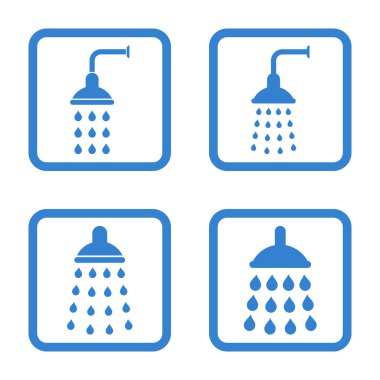 Duş düz kare vektör simgesi