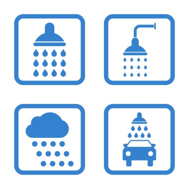 Duş düz kare vektör simgesi