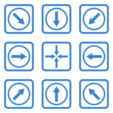 Yön okları düz kare vektör simgesi