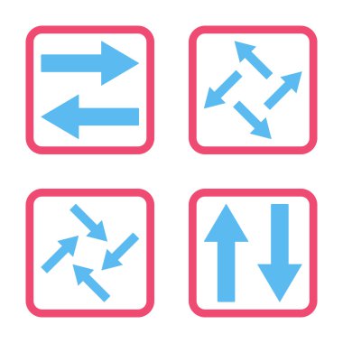 Exchange oklar düz kare vektör simgesi