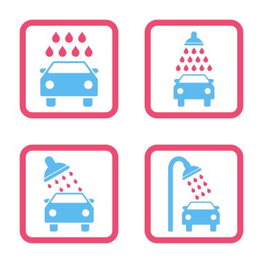 Araba duş düz kare vektör simgesi