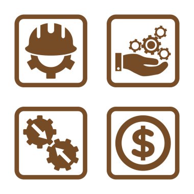 Geliştirme düz kare vektör simgesi