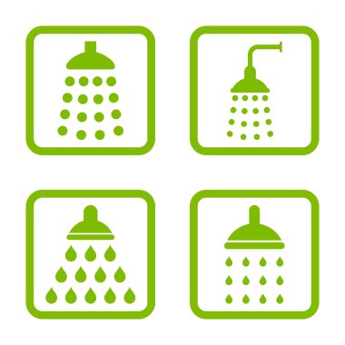 Duş düz kare vektör simgesi