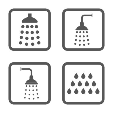 Duş düz kare vektör simgesi