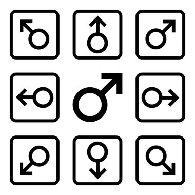 Yön düz kare vektör simgesi