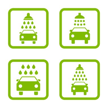 Carwash düz kare vektör simgesi
