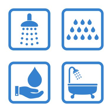 Duş düz kare vektör simgesi