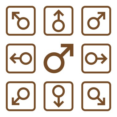 Yön düz kare vektör simgesi