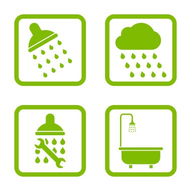 Duş düz kare vektör simgesi