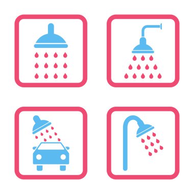 Duş düz kare vektör simgesi