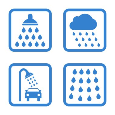 Duş düz kare vektör simgesi