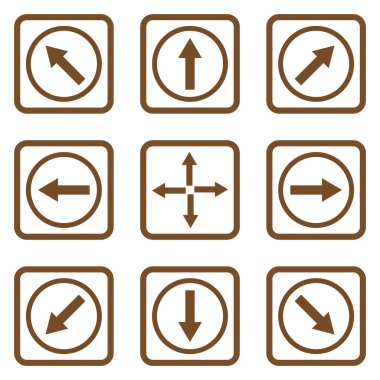 Yön okları düz kare vektör simgesi