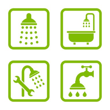 Duş düz kare vektör simgesi