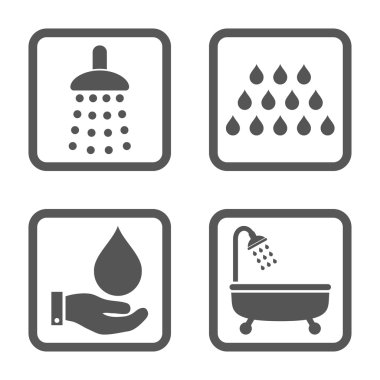 Duş düz kare vektör simgesi