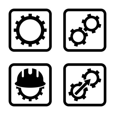 Geliştirme düz kare vektör simgesi