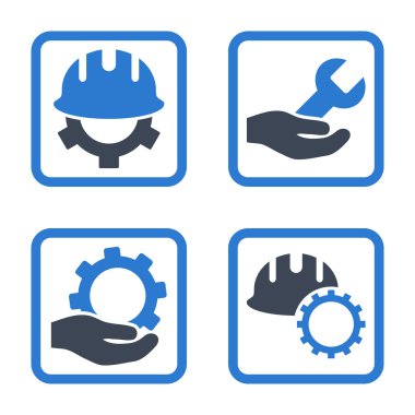 Geliştirme düz kare vektör simgesi