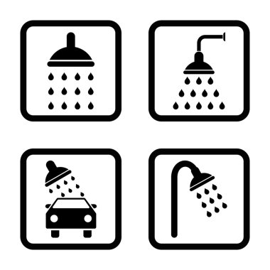 Duş düz kare vektör simgesi