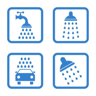 Duş düz kare vektör simgesi