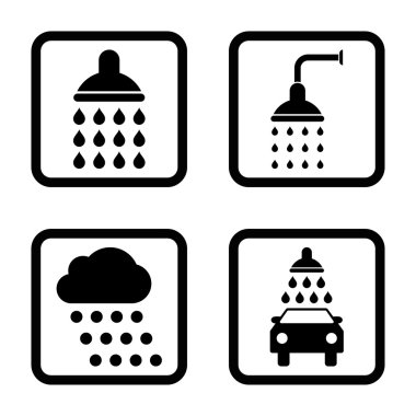 Duş düz kare vektör simgesi