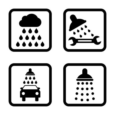 Duş düz kare vektör simgesi