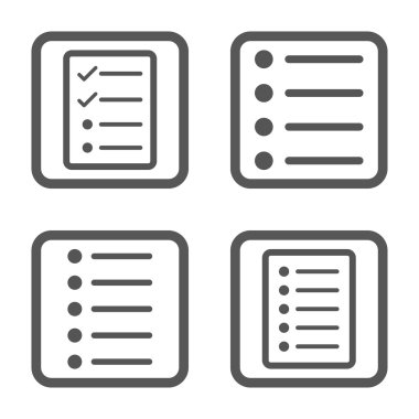 Liste öğeleri düz kare vektör simgesi