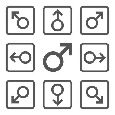 Yön düz kare vektör simgesi