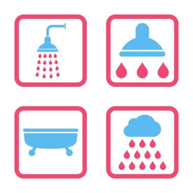 Duş banyo düz kare vektör simgesi