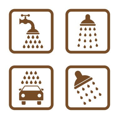 Duş düz kare vektör simgesi