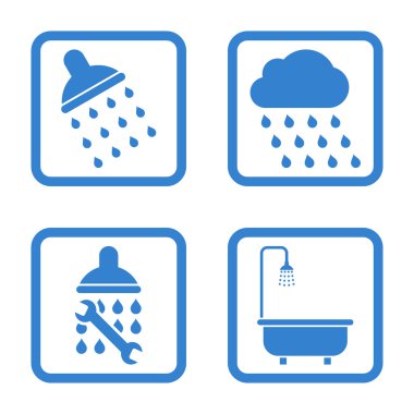 Duş düz kare vektör simgesi