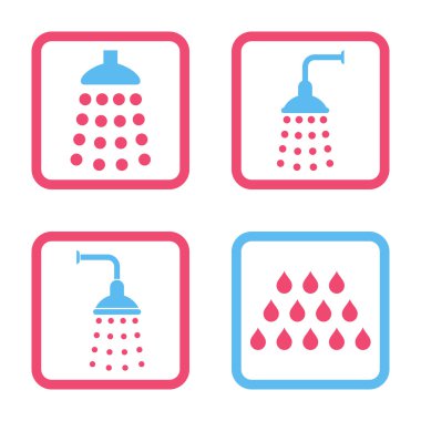 Duş düz kare vektör simgesi