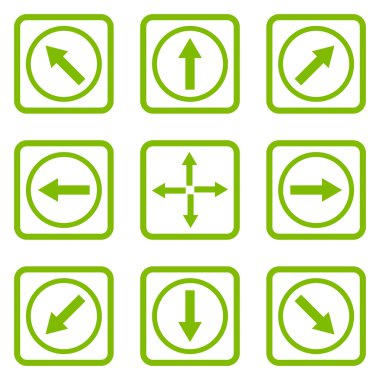 Yön okları düz kare vektör simgesi