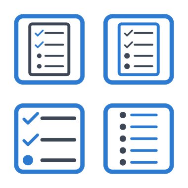 Liste öğeleri düz kare vektör simgesi