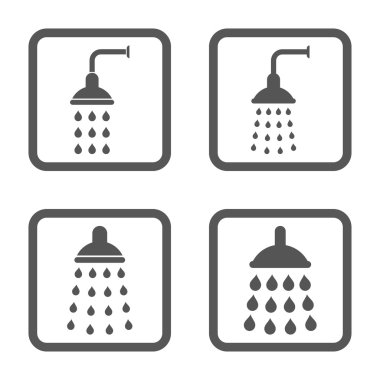 Duş düz kare vektör simgesi