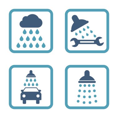 Duş düz kare vektör simgesi