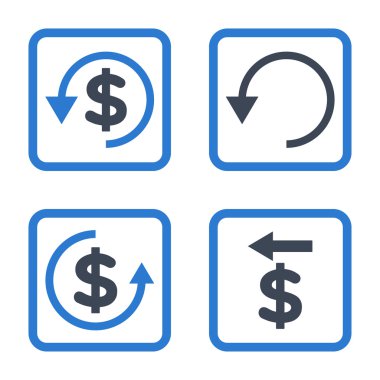 Ters ibraz düz kare vektör simgesi