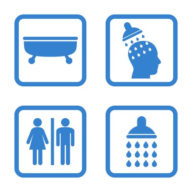 Sıhhi düz kare vektör simgesi