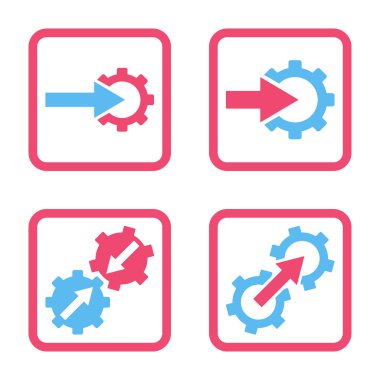 Entegrasyon vites düz kare vektör simgesi