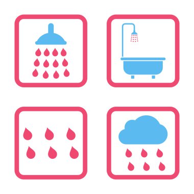 Duş düz kare vektör simgesi