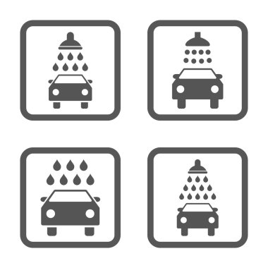 Carwash düz kare vektör simgesi