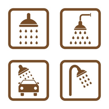 Duş düz kare vektör simgesi