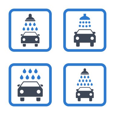 Carwash düz kare vektör simgesi