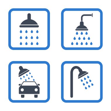 Duş düz kare vektör simgesi