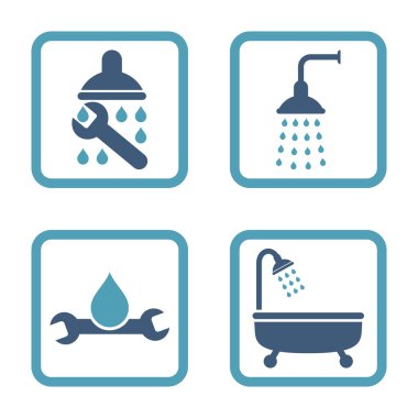 Sıhhi tesisat düz kare vektör simgesi