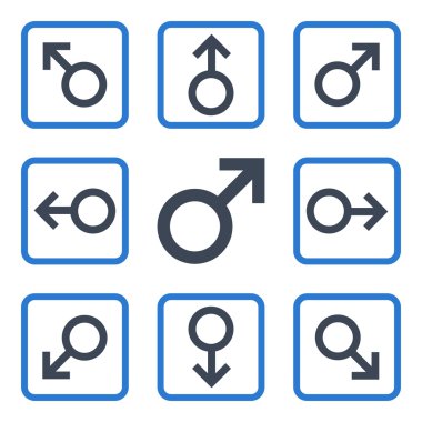 Yön düz kare vektör simgesi