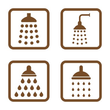Duş düz kare vektör simgesi