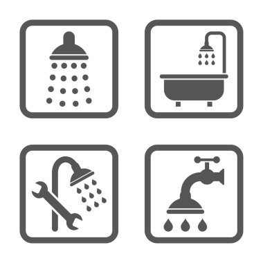 Duş düz kare vektör simgesi