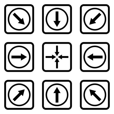 Yön okları düz kare vektör simgesi