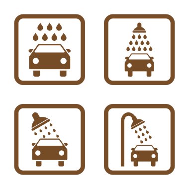 Araba duş düz kare vektör simgesi