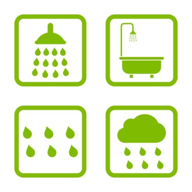 Duş düz kare vektör simgesi