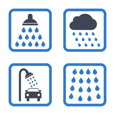 Duş düz kare vektör simgesi